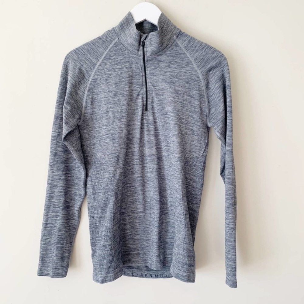 ALPHALETE Womens Popover Gray Quarter 1/4 Zip